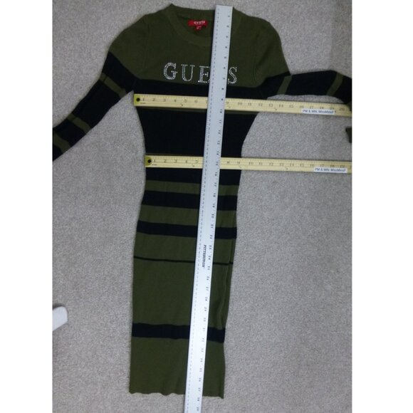 NWOT Guess Logo Rhinestone Ribbed Sweater Dress (Size M) - Picture 10 of 13